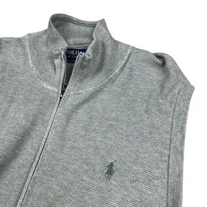 Polo Ralph Lauren Sleeveless Sweater Men’s XXL Full Zip Pima Cotton Jacket Gray